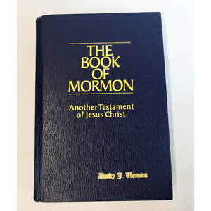 The Book Of Mormon Joseph Smith LDS Blue Faux Leather HC Book Vintage 1987